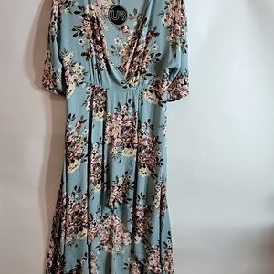 UB | Blue Floral Boho  Hi Lo Dress